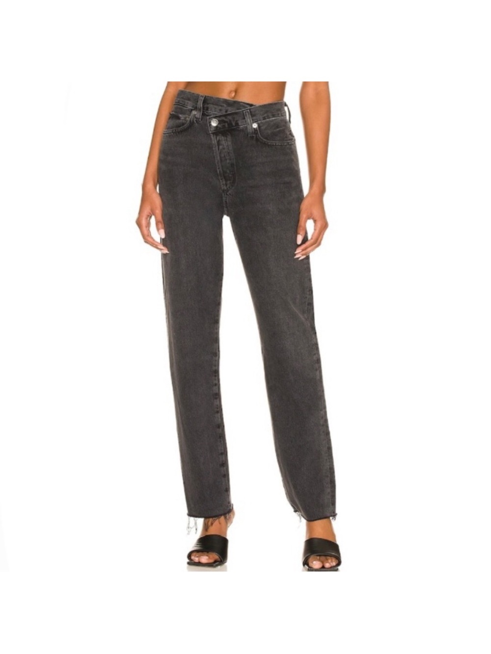 AGOLDE Criss Cross straight leg black jeans. 🖤